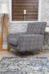 Poppy Swivel Chair Footstool & Cushions - Grey 3