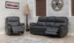 Pandora Dark Grey Leather Sofa 3