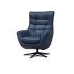 Orbit Navy Leather Swivel Chair