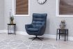 Orbit Navy Leather Swivel Chair 2
