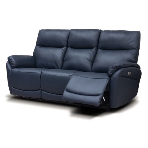Torino Navy Leather Sofa