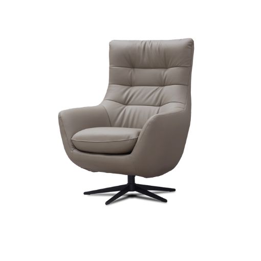 Orbit Bisque Leather Swivel Chair 1