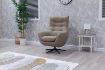 Orbit Bisque Leather Swivel Chair 1