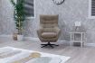 Orbit Bisque Leather Swivel Chair 2
