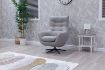 Orbit Pearl Grey Leather Swivel Chair 1