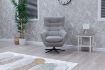 Orbit Pearl Grey Leather Swivel Chair 2