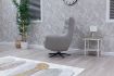 Orbit Pearl Grey Leather Swivel Chair 3